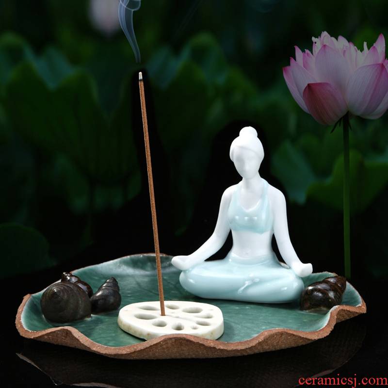 Xu ink checking ceramic bearing cup mat of lotus leaf tea pot pot sandalwood fragrance multi - functioned dry tea tray