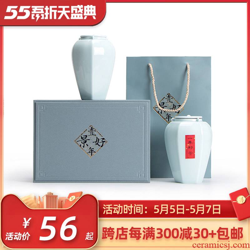 Mr Nan shan ceramic creative household pu 'er tea caddy fixings one year for all storage tank, gift boxes
