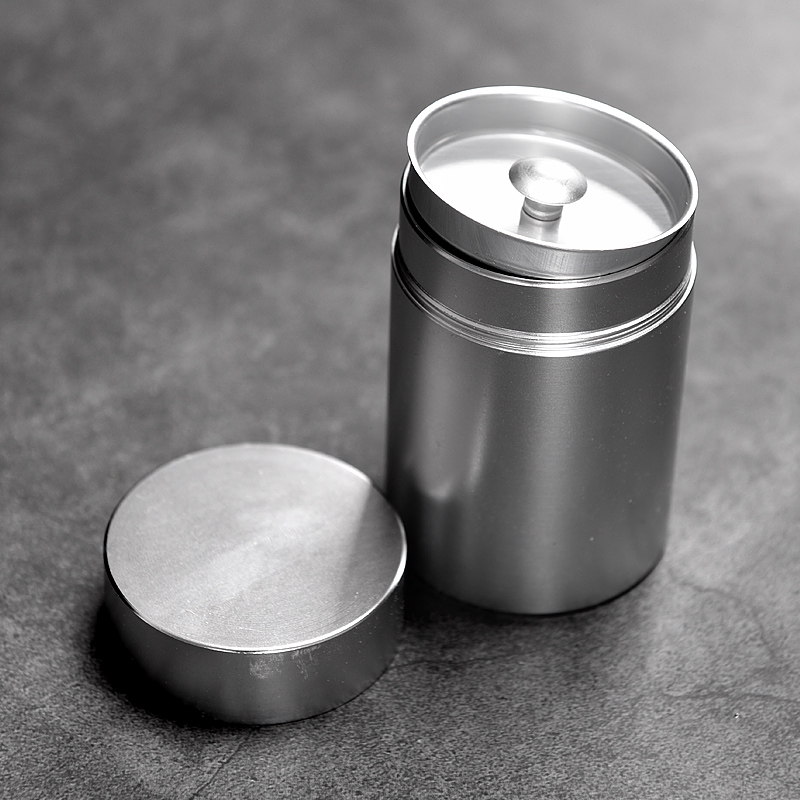 Caddy fixings small portable mini tea tea box storehouse metal alloy travel sealed jar of pu - erh tea pot of tea packaging