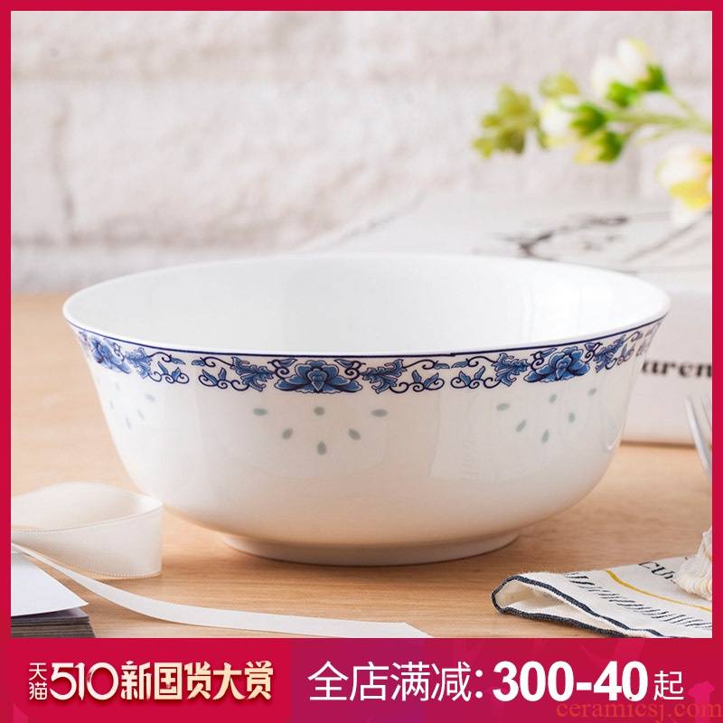 Jingdezhen ceramics ipads porcelain bowl set 6 inch rainbow such as bowl of rice bowl soup bowl glair of blue and white porcelain tableware
