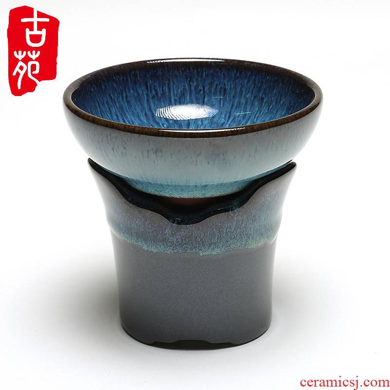 Variable glaze tea strainer Japanese coarse pottery kung fu tea tea strainer yixing purple sand insulation creative ceramic filter) tea
