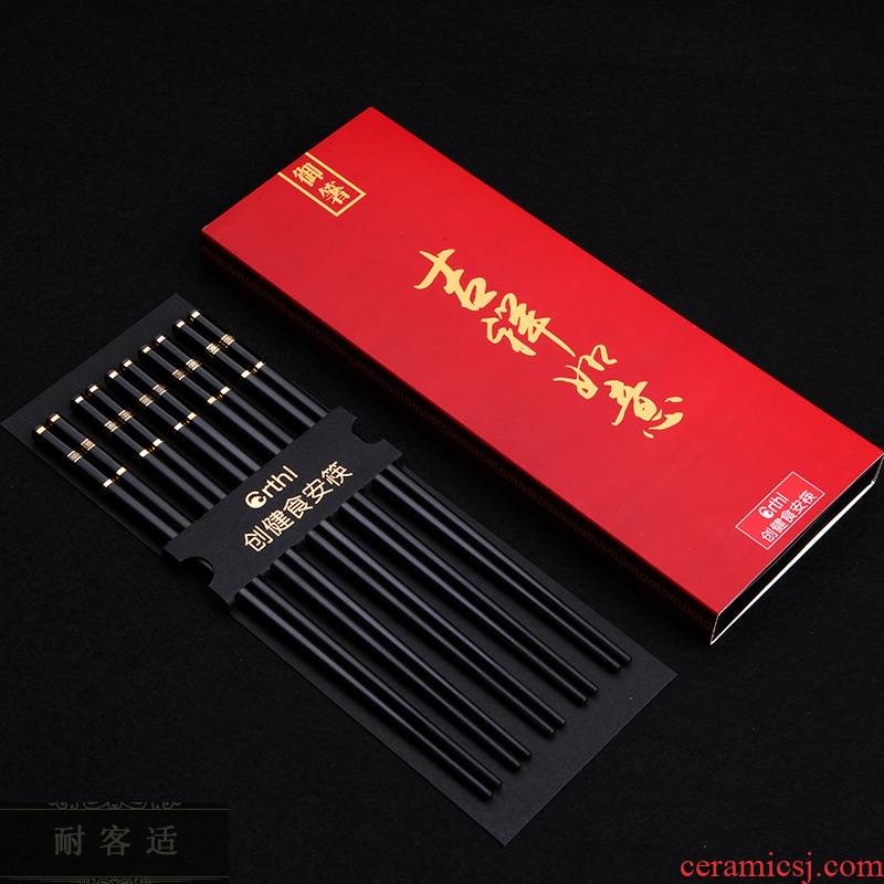 Hold to guest comfortable and health practical fashion alloy household chopsticks chopsticks hotel antiskid plate of stainless steel tableware