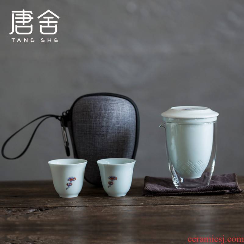 Don difference up is suing tourism crack ultimately responds a pot of two cups of white porcelain portable travel package ceramic tea set tea cups