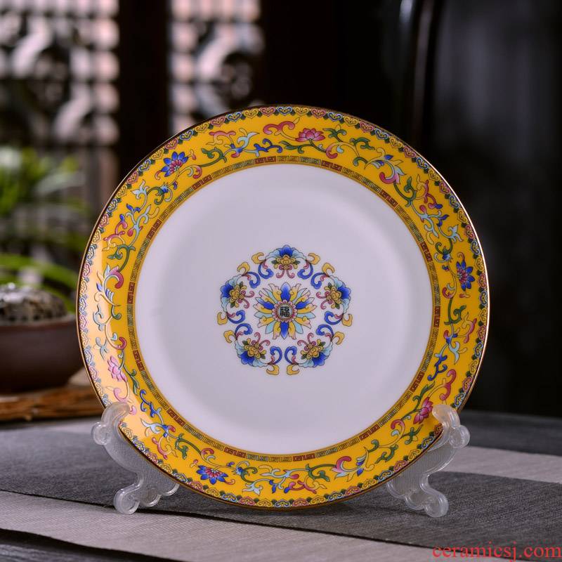 7 inches/8 inches jingdezhen up phnom penh deep dish Chinese style household ipads porcelain enamel deep dish plate of flat plate plate