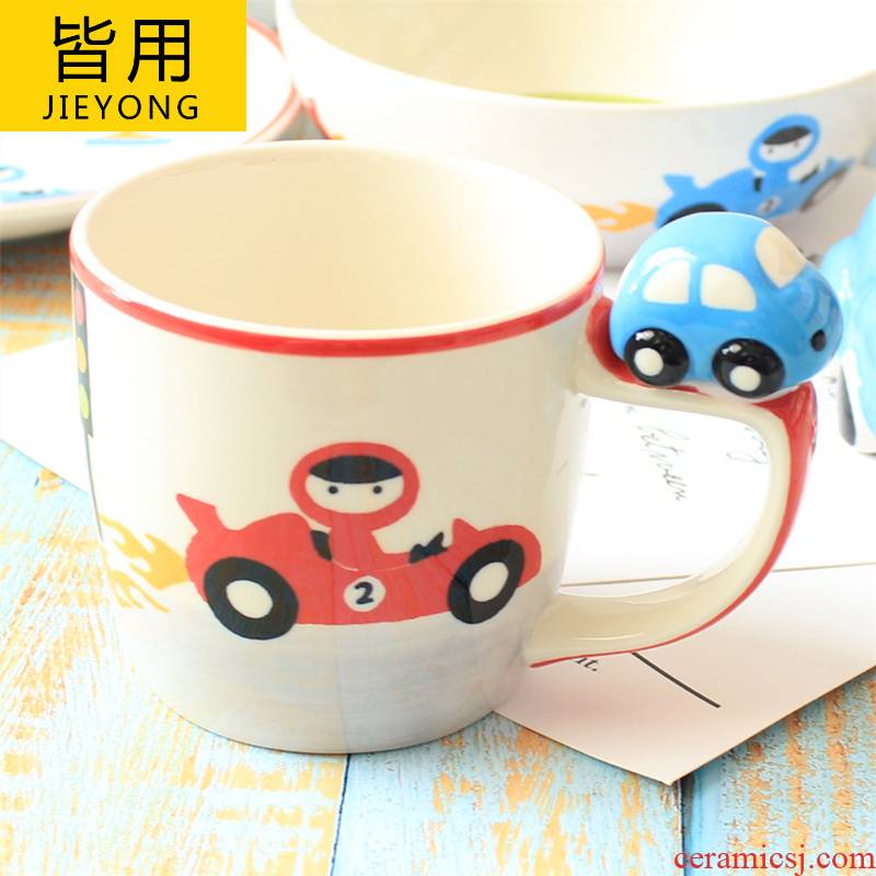 All the children as ceramic tableware car glass mugs bowl dishes suit children gifts