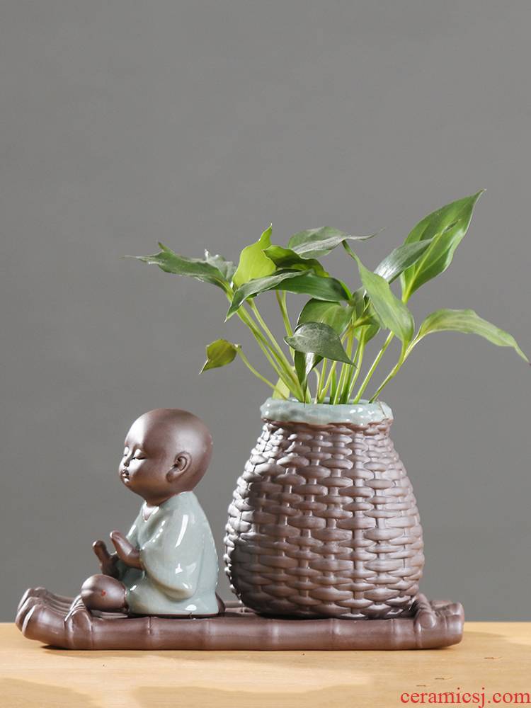 Other hydroponics aquatic plant container vessels flower vase flowerpot ceramic Chinese style household small place