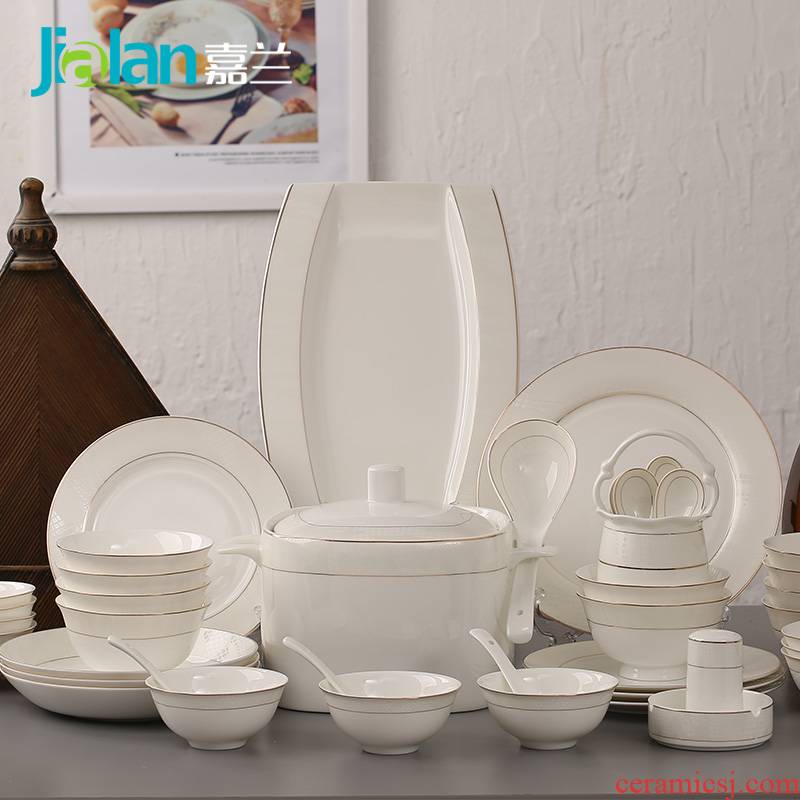 Garland 56 head Aegean ipads porcelain tableware up phnom penh key-2 luxury Japanese ceramics dishes plate of creative gift set
