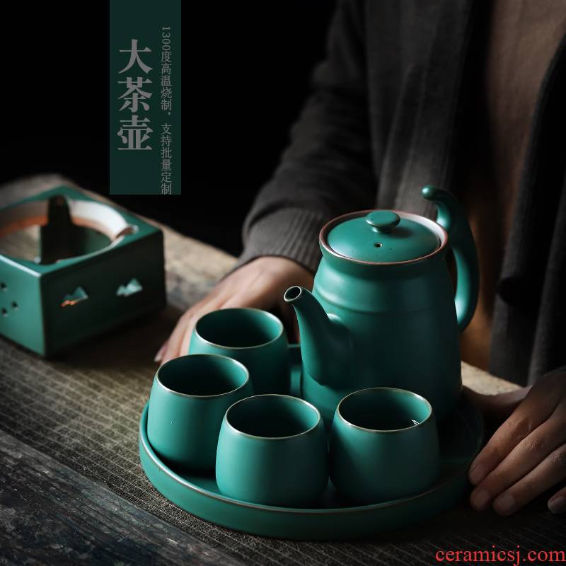 Ceramic teapot suits for domestic large capacity teapot a pot of four Japanese kung fu tea set big teapot with filtering