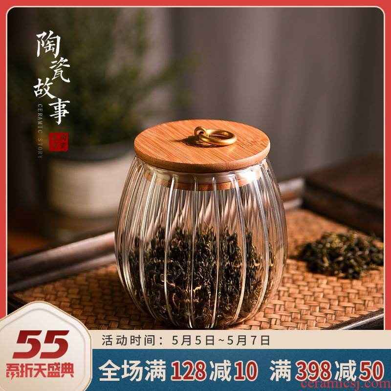 Ceramic story glass tea pot seal moisture household fittings of puer tea pot of tea tea storage tanks