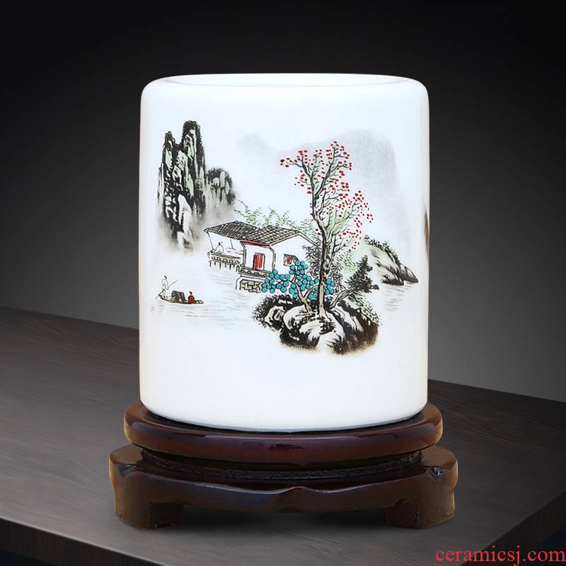 Jingdezhen ceramics clearance Chinese wind powder wariety pen container sitting room place home wine cabinet decoration decoration arts and crafts