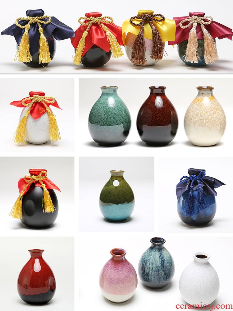 Package mail ceramic bottle earthenware jars bai the qing wine wine Japanese points half jins put home wine with little hip