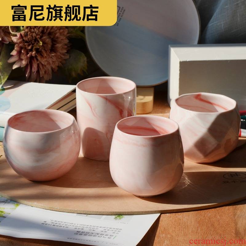 Rich, basin express it in pink floret marble fleshy move flowerpot grain white porcelain meat meat contracted ceramic plant