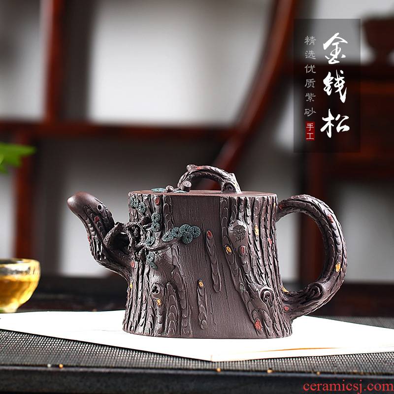 Xu ink are it undressed ore old purple clay red golden larch pure hand - made quality goods, the month contracted the teapot tea set