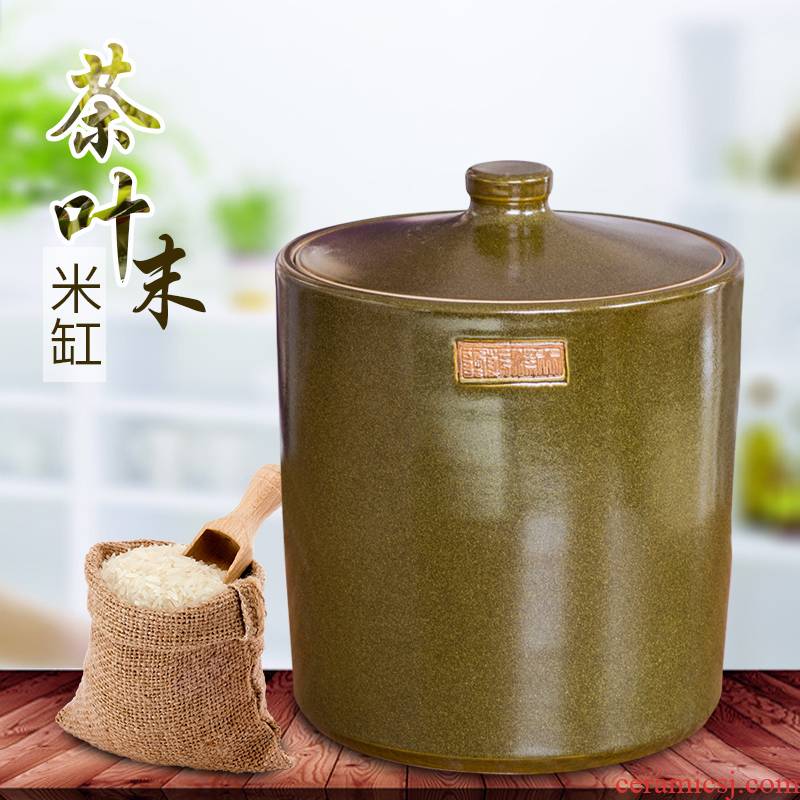 20 jins of tea oil pot at the end of the ceramic tea oil places a large oil barrel oil jar