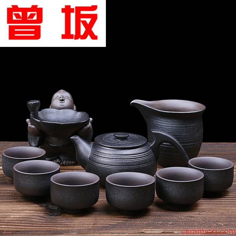 The Who -- black pottery violet arenaceous kung fu tea set home a whole set of ceramic tea set lid bowl set of tea cups