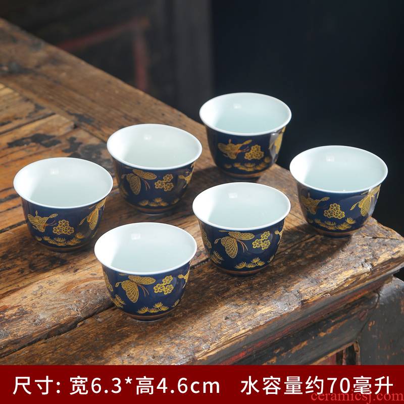 Flower is splendid cup masters cup jingdezhen ceramic sample tea cup kung fu tea set single cup tea light colored enamel by hand