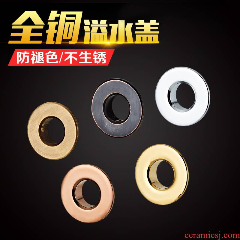 The Lavatory weir cooper decorative covers basin golden overflow spillway hole ring ceramic lavabo parts water ring