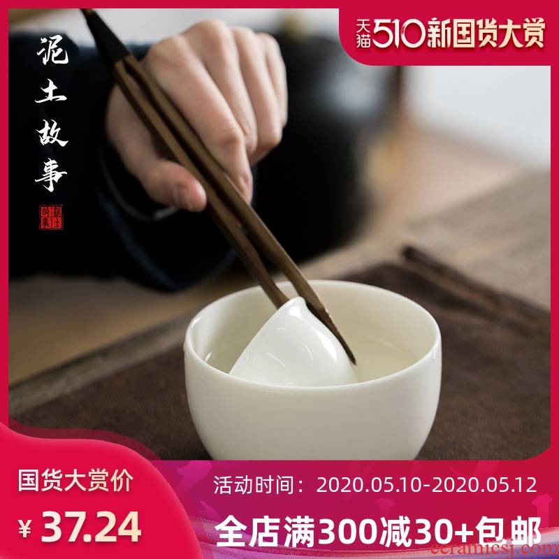 Dehua lard white kung fu tea tea in hot tea accessories writing brush washer size ceramic cylinder for wash water wash water jar