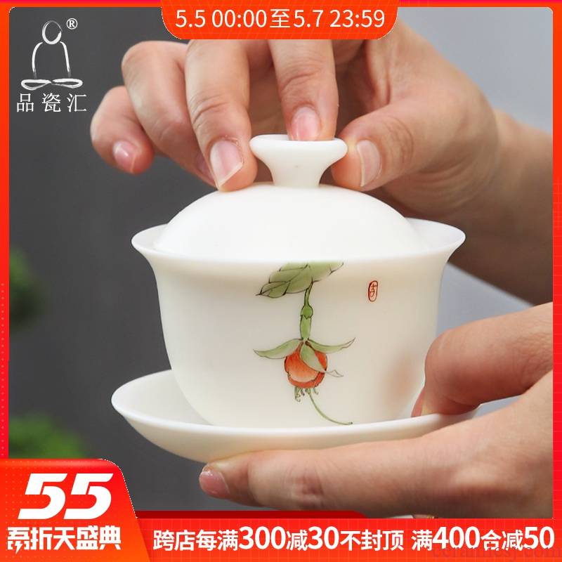 The Product porcelain sink only three tureen dehua white porcelain to large bowl ceramic tea cup private ordering tea set