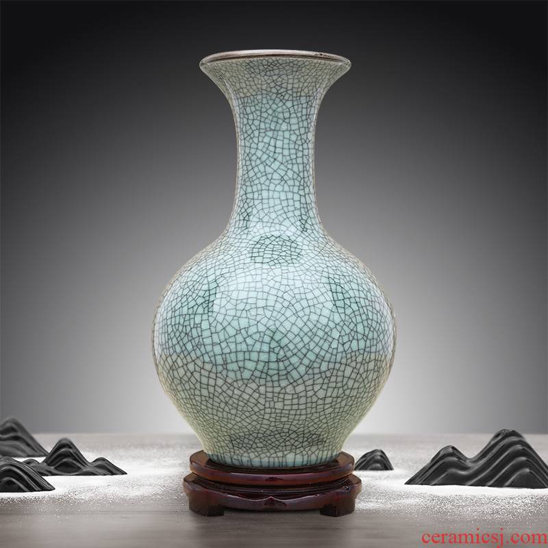 Jingdezhen ceramics up archaize crack glaze vase green glaze crafts home sitting room decoration decoration