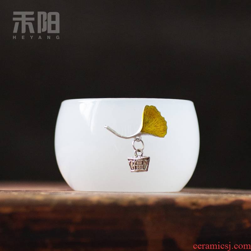 Send Yang XFX aquamarine porcelain coloured glaze porcelain cups, small sample tea cup masters cup single cup of tea light coloured glaze kung fu tea set
