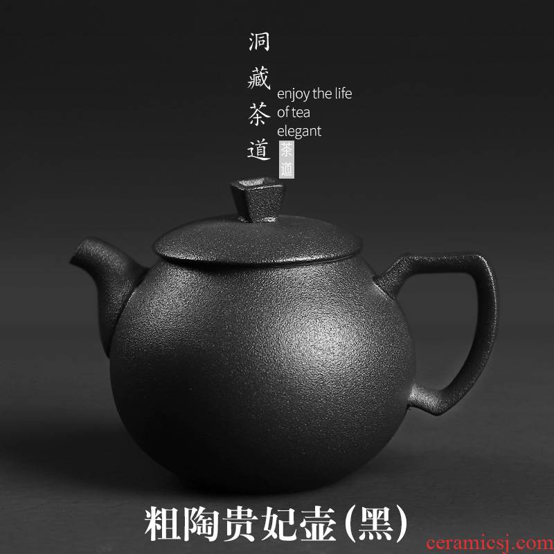 Coarse pottery little teapot in building ceramic filter teapot kung fu tea set single pot of zen tea, black tea