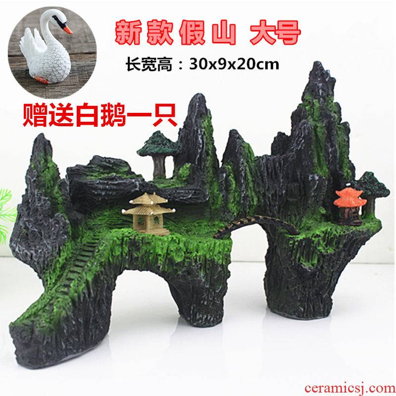 With ceramic aquarium large plate fish pond water into which decorative furnishing articles loop filter courtyard artificial rockwork
