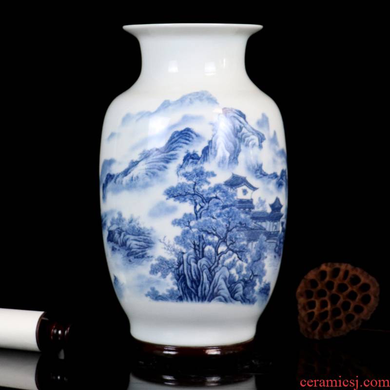 Jingdezhen manual pastel painting ceramic vase crafts creative study of sitting room place, home decoration gifts