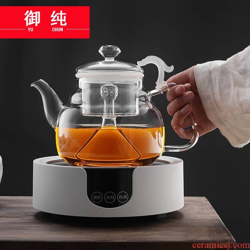 Royal pure high temperature resistant glass steam boiling tea kettle timing electrical TaoLu steaming tea teapot tea set electric kettles