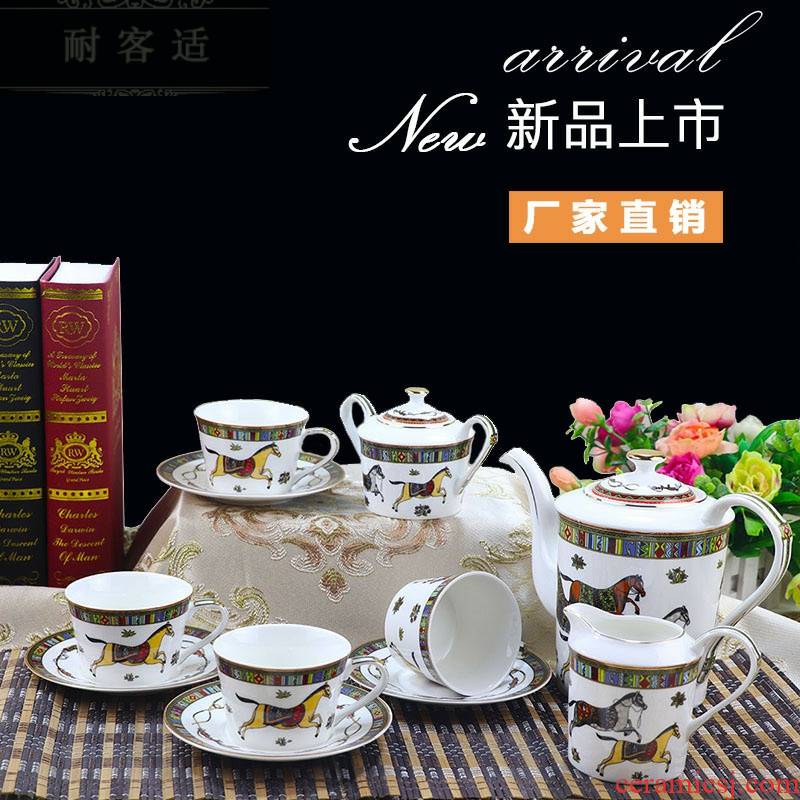 Hold to guest comfortable jingdezhen ceramic tea set suit European coffee cup of a complete set of British court misty ipads porcelain cup