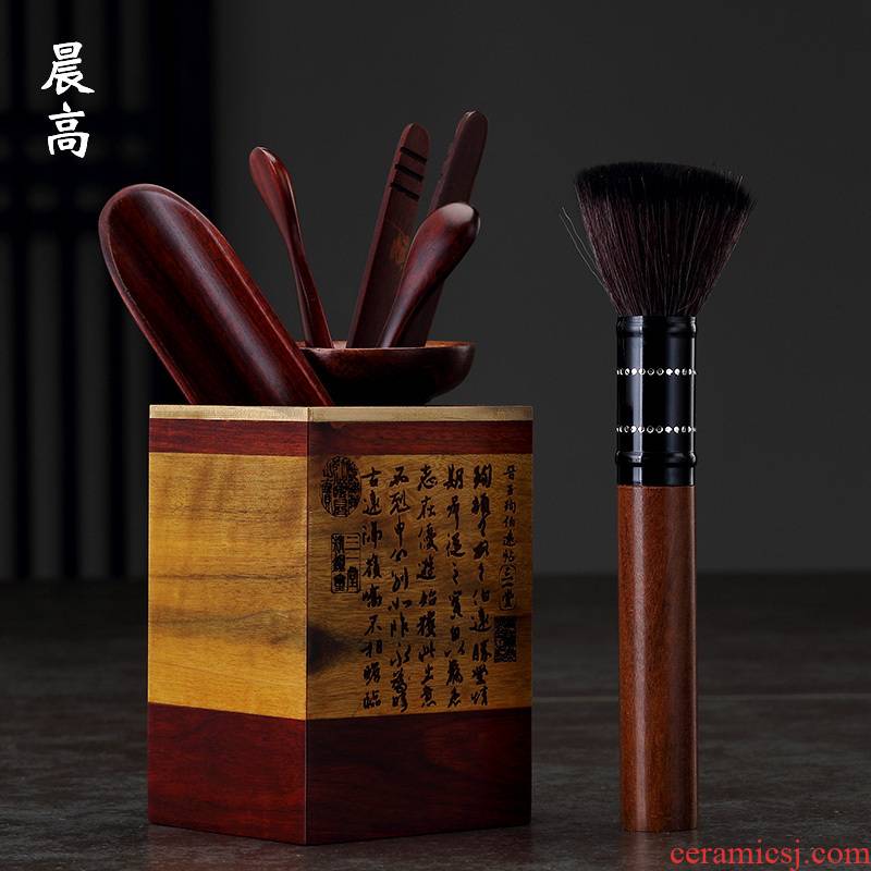 Morning high kung fu tea accessories tea six gentleman wood ChaGa YangHuBi tea knife ChaGa suit teacup fork
