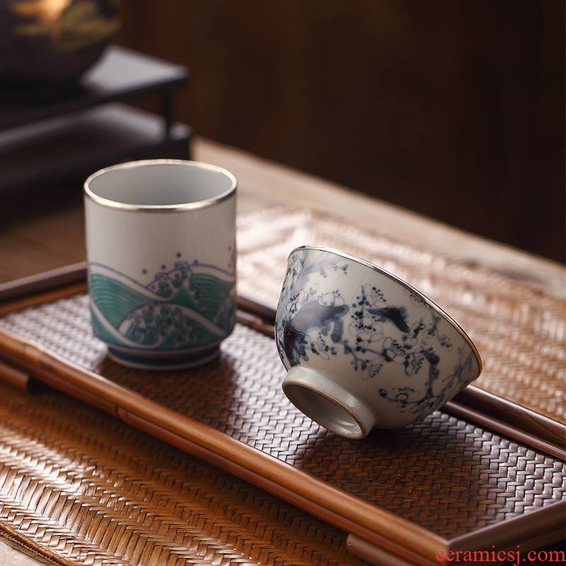 Morning high jingdezhen blue and white hand sample tea cup "cloud masters cup silver serging individual cup single CPU kung fu tea cups