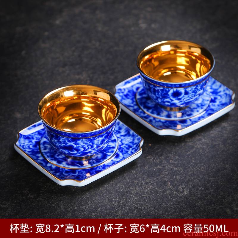 Blue and white porcelain sample tea cup single CPU kung fu tea jingdezhen single ceramic cups, small bowl is built masters cup