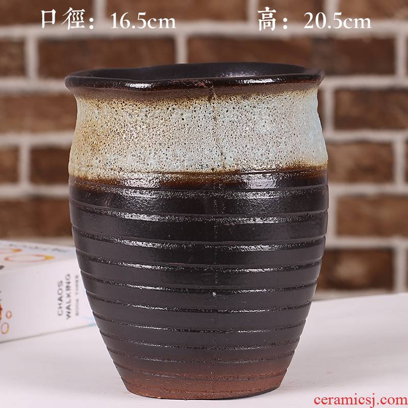The Purple sand flowerpot more meat ceramic package mail special offer a clearance coarse pottery breathable large - diameter large potted creative small potted plant