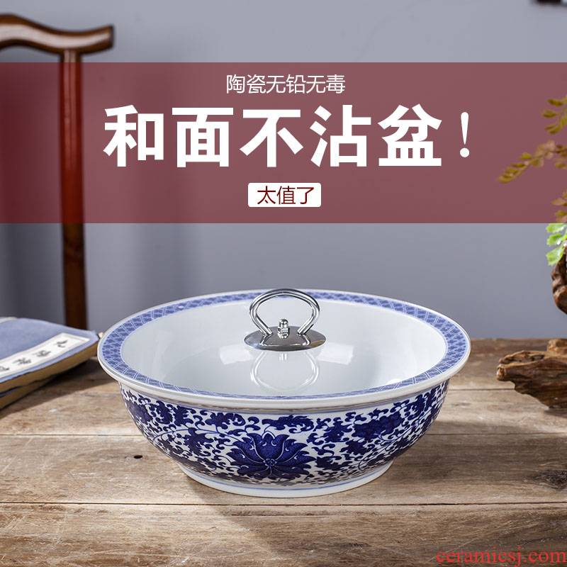 Jingdezhen ceramic and basin basin that wash a face with cover of boiled fish home more large porcelain basin