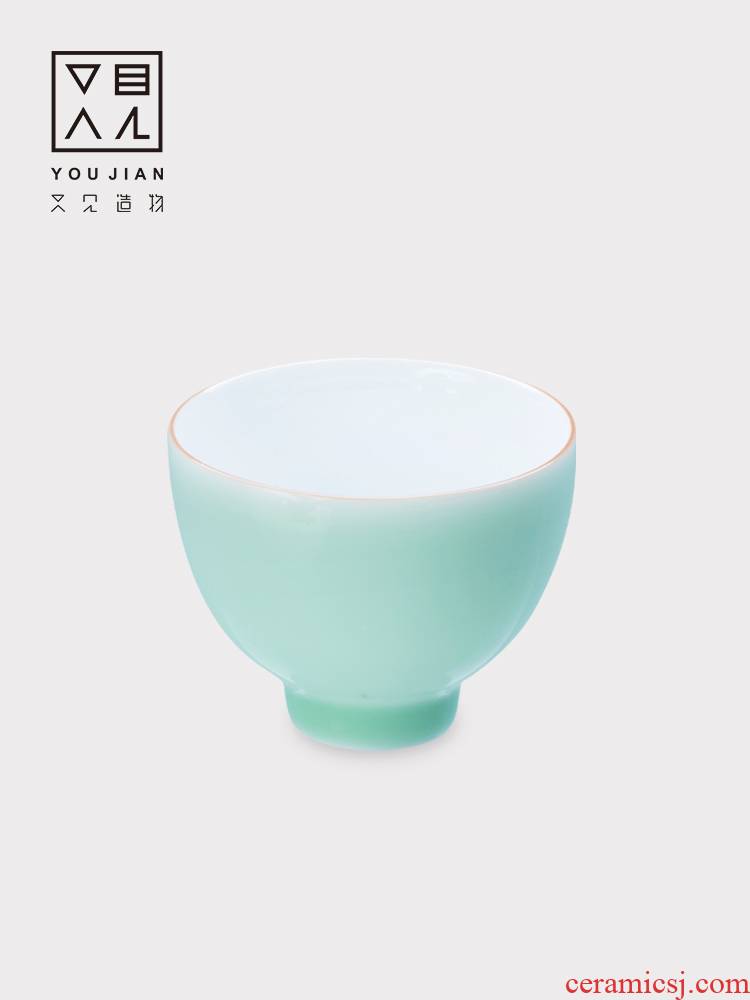 Ceramic kung fu tea sample tea cup heart cup home owner cup single CPU noggin puer tea cup small bowl