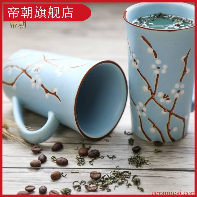 Mark cup of water glass and ceramic cup picking lovely creative suit office coffee milk cup gargle