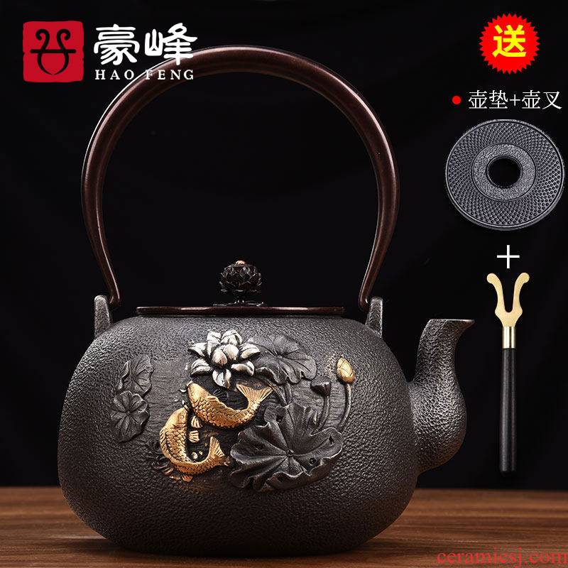 HaoFeng large - sized iron pot of cast iron tea kettle TaoLu boiled tea machine imitated Japanese checking iron kettle boiling kettle