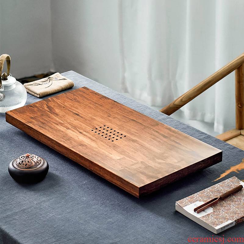 Qiu time household kung fu tea tea table heavy bamboo tea tray filling type rectangular tray was contracted tea tea tray