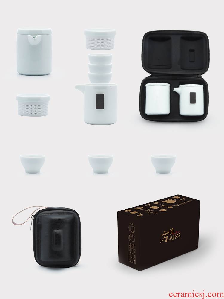 Portable travel tea set to crack a pot of three Japanese kung fu tea set ceramic teapot teacup