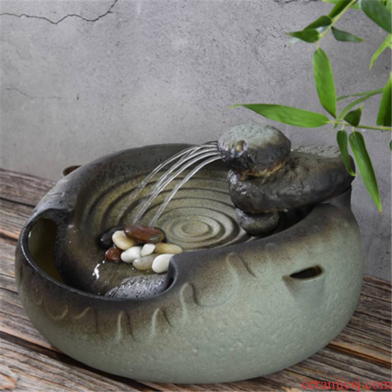 Chinese water coarse porcelain atomizing humidifier zen home furnishing articles furnishing articles office creative decorations rocks