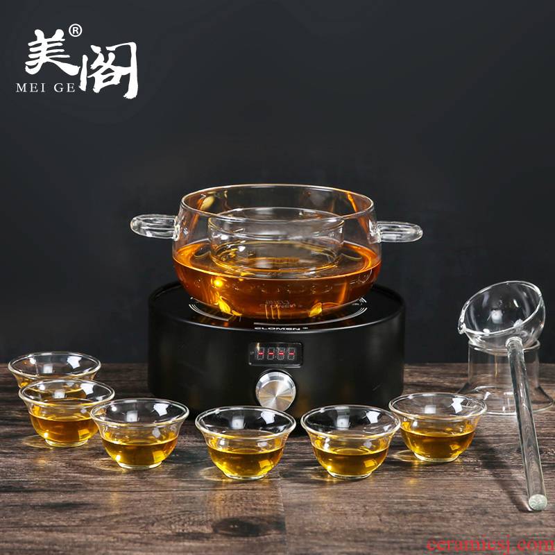 The cabinet household electrical TaoLu make tea more suit with a complete set of heat - resistant glass cooking to use black tea pu 'er tea ware