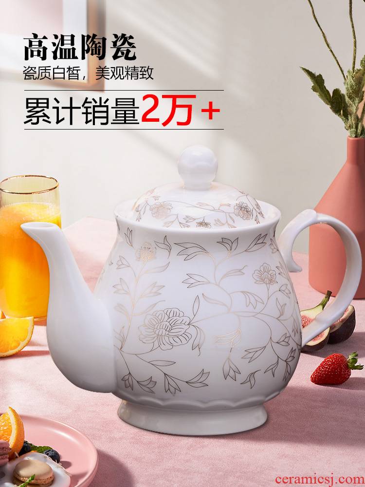 Jingdezhen porcelain ceramic teapot high - capacity porcelain porcelain ceramic teapot large single pot pot set teapot household