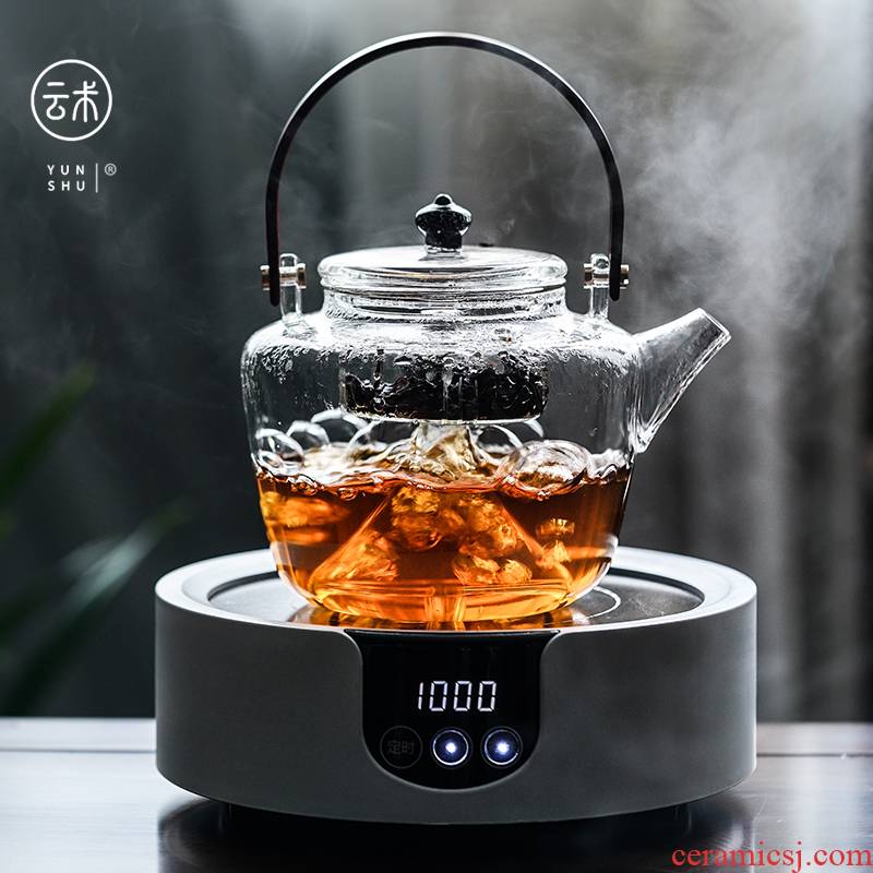 Cloud (Japanese real wood girder household heat resistant glass teapot cooked the teapot tea steamer TaoLu filter the teapot