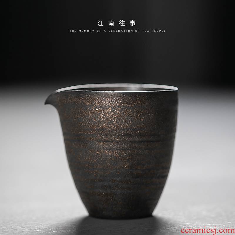 Jiangnan past kung fu tea set fine gold sea household ceramics glaze tea rust fair keller points cup and a cup of tea
