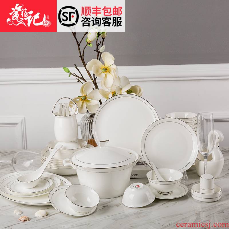 High - grade ipads porcelain paint tableware suit European contracted dishes suit home dishes wedding tableware housewarming gift