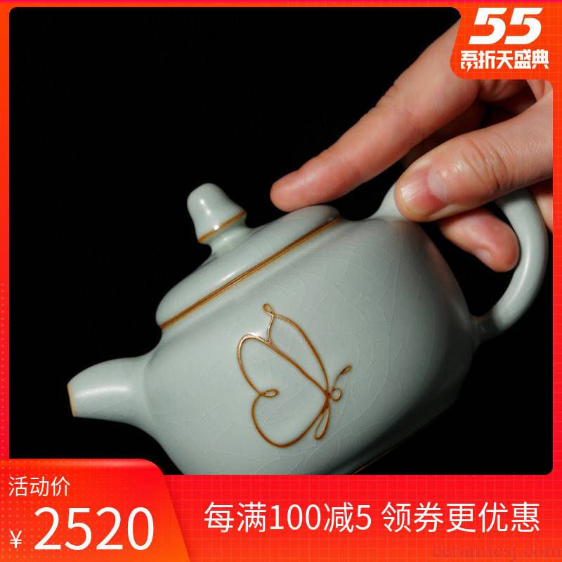 Manually open the slice your up ceramic teapot single pot of tea for its ehrs gift boxes of jingdezhen celadon archaize porcelain of song dynasty