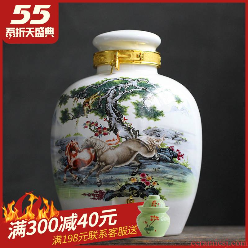 Jingdezhen ceramic jars 10 jins 20 jins 30 jins of ipads China wine jar it seal pot with leading domestic