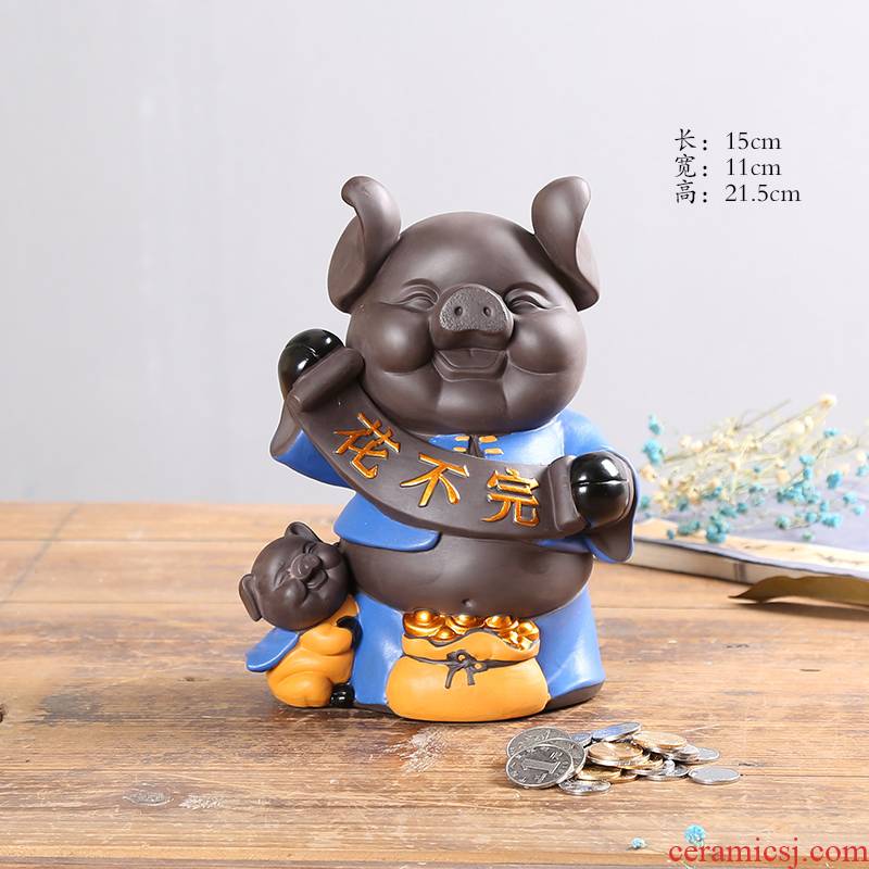 Thousands of pig variable furnishing articles ceramic pig piggy bank receiver piggy bank creative birthday gift purple sand tea pet furnishing articles