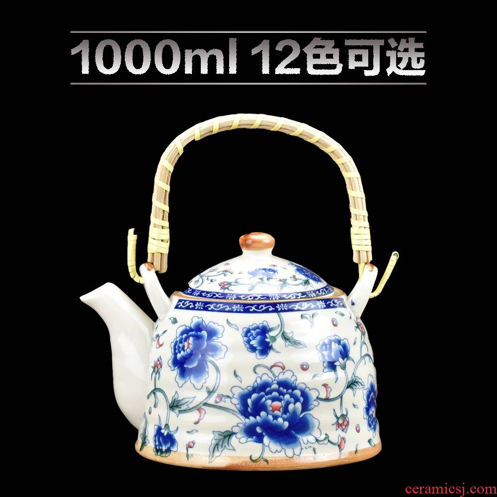 Large capacity ceramic teapot hotel restaurant ltd. Large household porcelain teapot with filter kettle